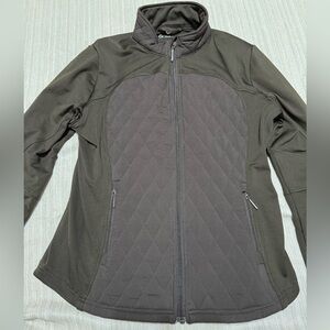 GGBlue Full Zip Golf Quilted Activewear Jacket Zip Pockets Black Athleisure M